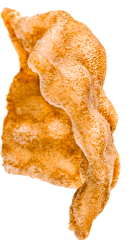 One Snacklins crisp, up close